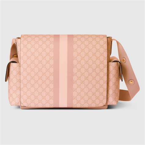 Ophidia diaper bag in dusty pink GG Supreme 